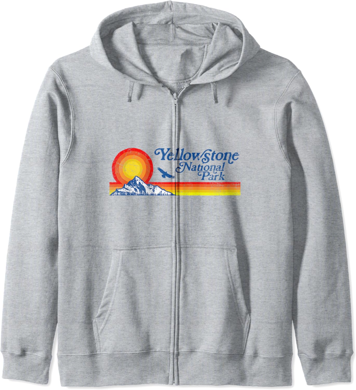 Yellowstone National Park Mountains Vintage Retro Sweat à Capuche